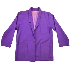 Barrie Stephens Men's VINTAGE Vibrant Retro Purple Single Button Blazer Jacket